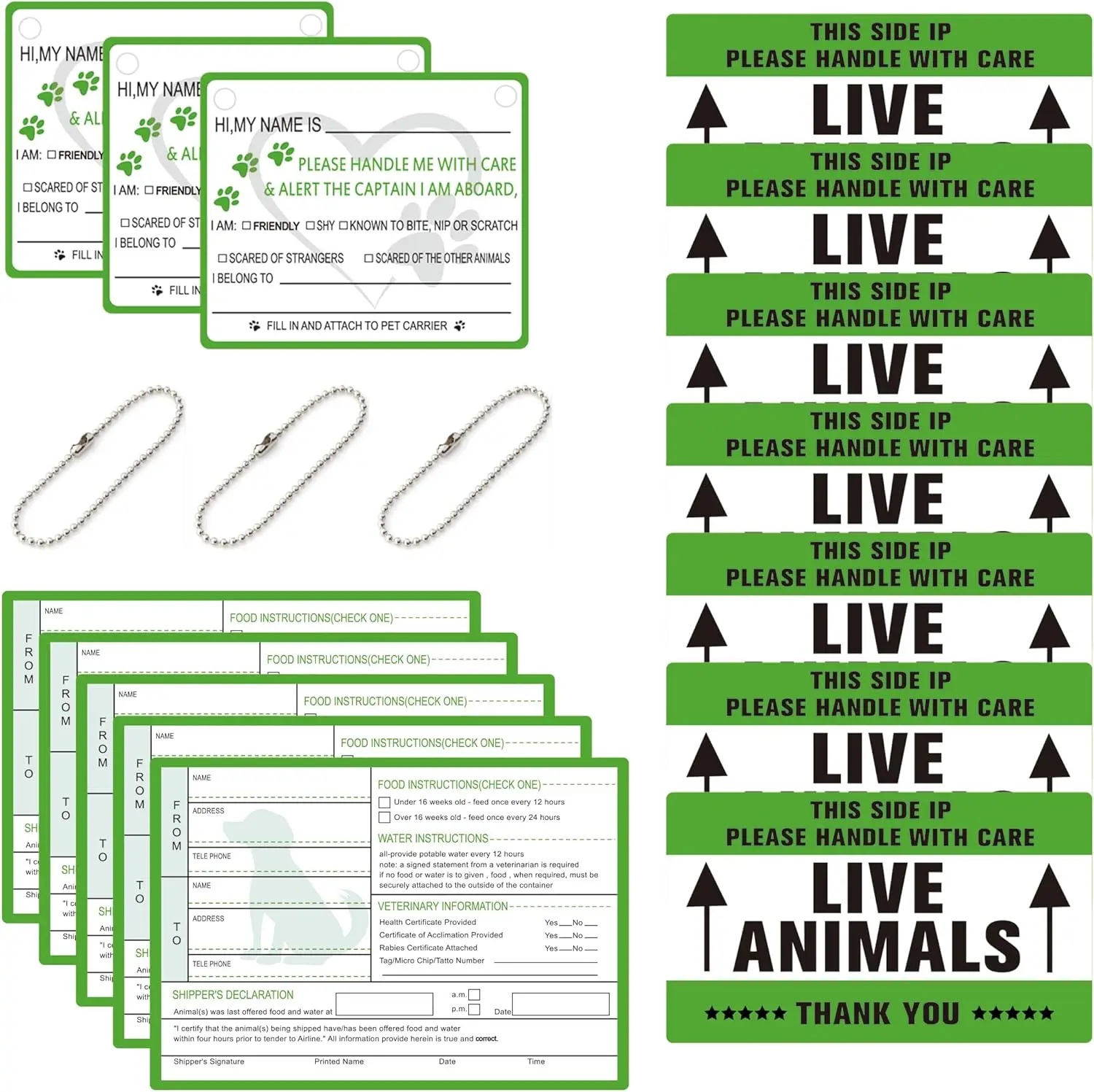 

50 Pcs Live Animal Stickers Labels
