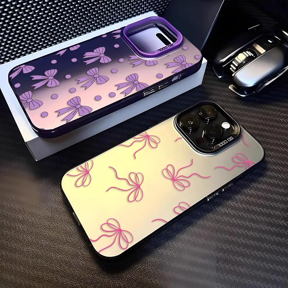 

Cute Pink Purple Red Bow Cover Phone Case For VIVO V70 Y02 Y03 Y04 Y05 V23 V23E V25 V27 V27E V29 V29E V30E V30 V40 V50 V60 Shell