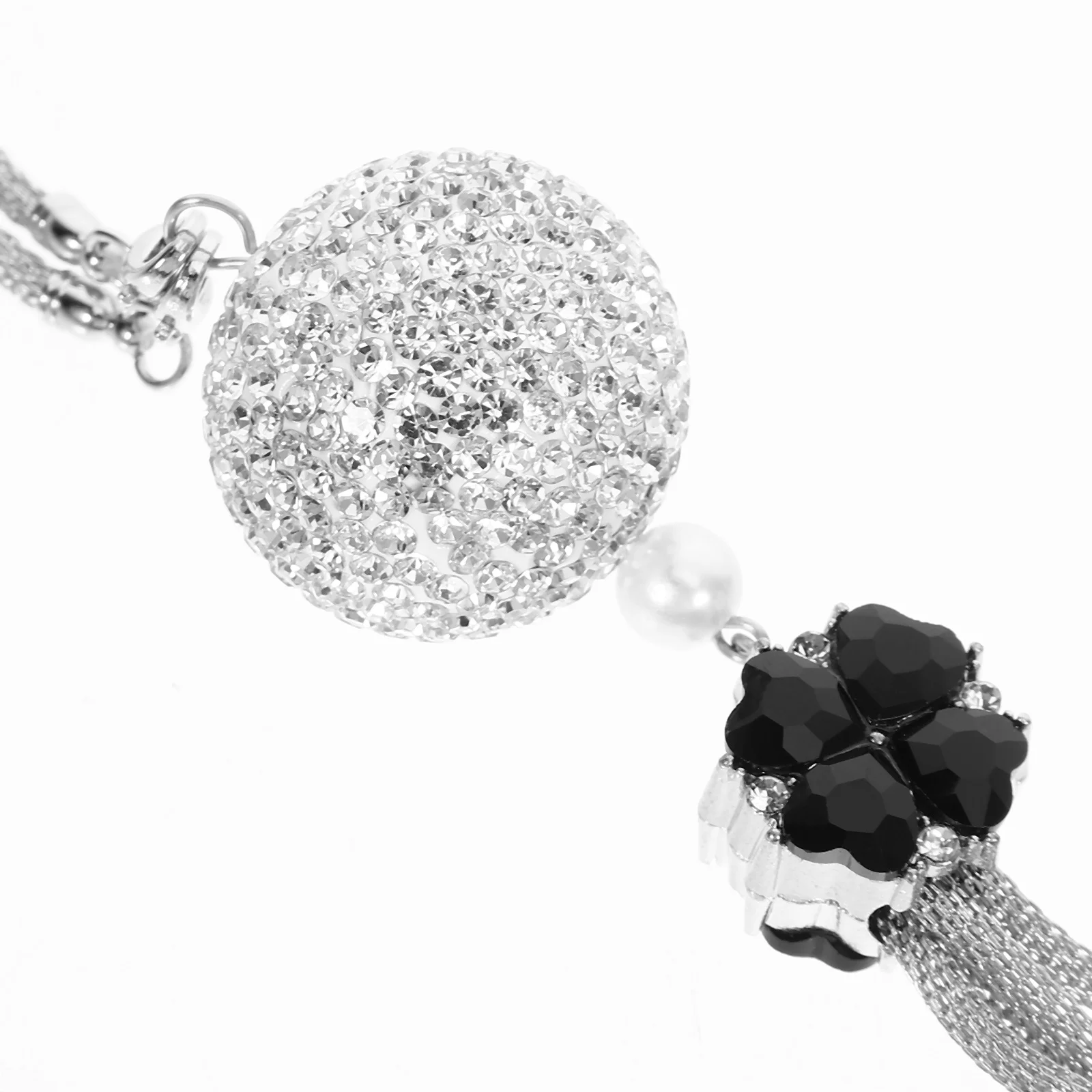 

Crystal Pendant Rhinestone Water Drop Design For Rearview Mirror Car Hanging Accessories Car Interior Decorations