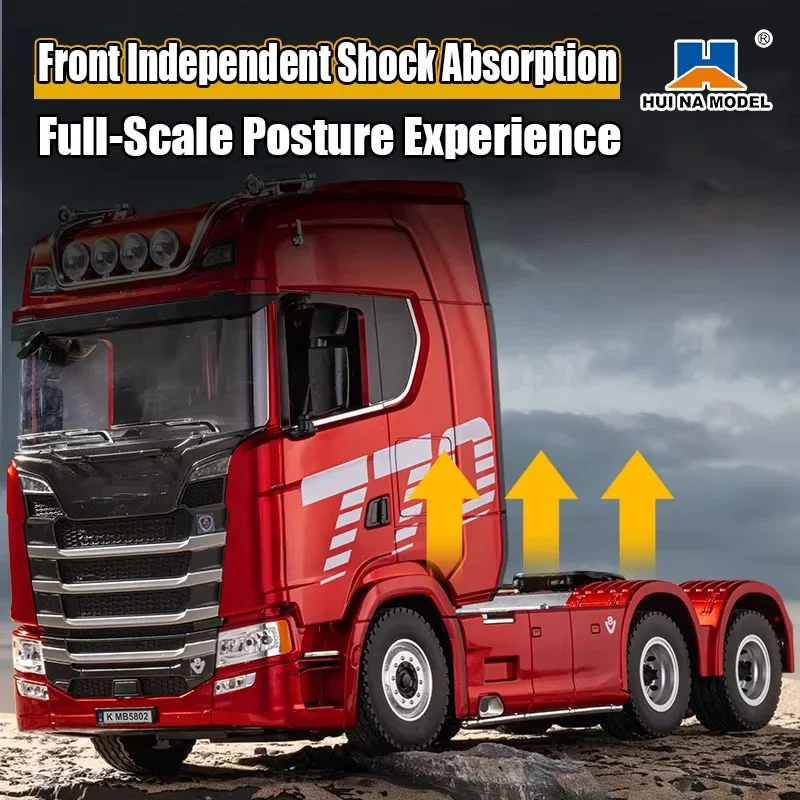 HUINA 1501 RC Camion 770S Trattore in lega 19CH 1/18 2.4G Camion rimorchio di ingegneria telecomandata con suono leggero Giocattoli Regali di NATALE