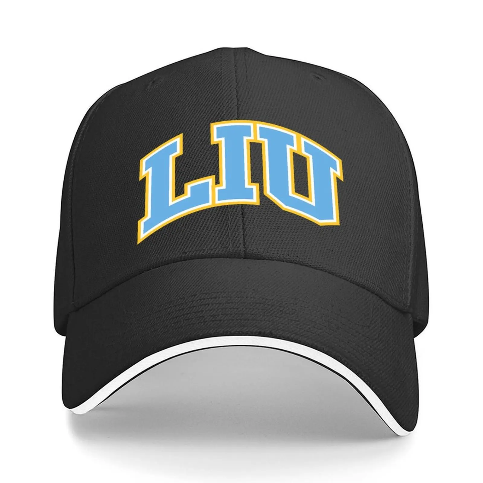

liu - college font curved Baseball Cap luxury woman cap black Golf Cap Rave Men Women's
