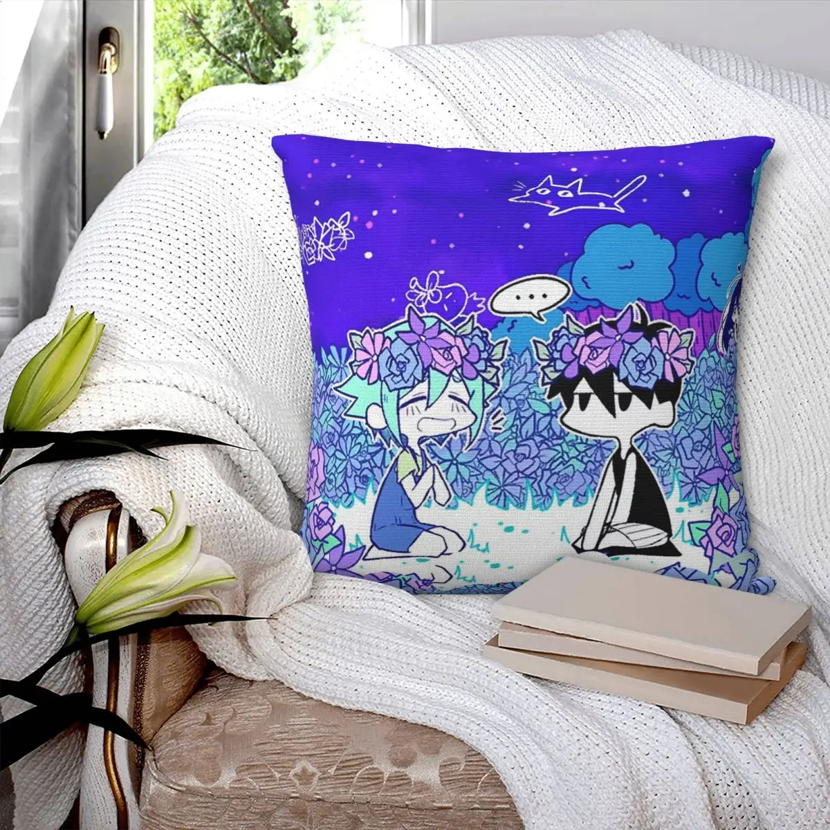 Cartoon Takopi's Original Sin Anime Omori Friends Square Pillowcase Cushion Cover Pillow Case Throw Pillow Cover for Bedroom Car