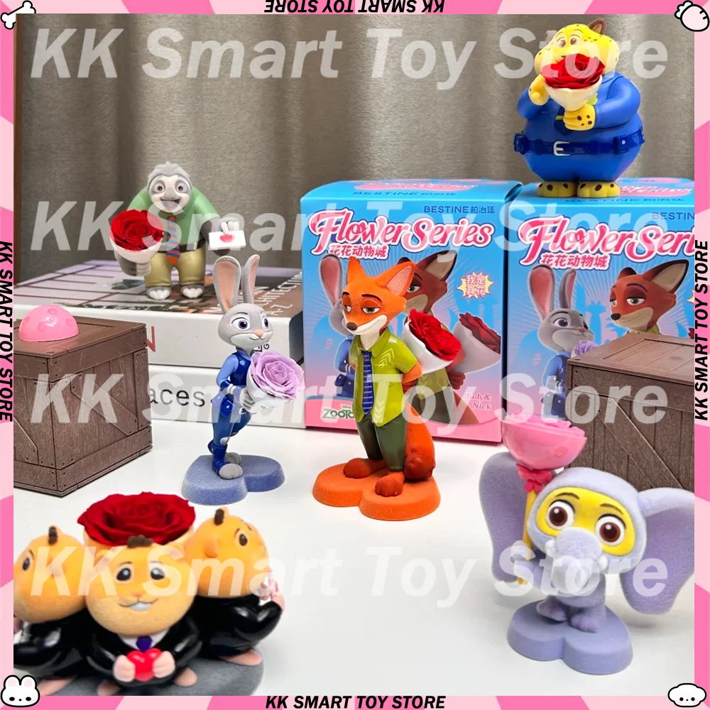 

В наличии, настоящая серия Zootopia Flowers, слепая коробка, милая модная кукла, гаражный комплект, настольный орнамент, коллекция, подарки на день рождения, игрушки