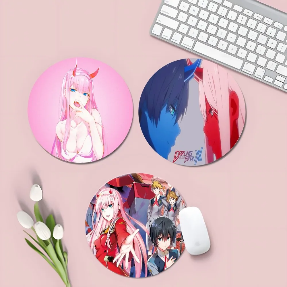 

Zero Two Darling in the FranXX Round Custom Skin Big Promotion Table Mat Student Mousepad Computer Pad Office Desk Accessories