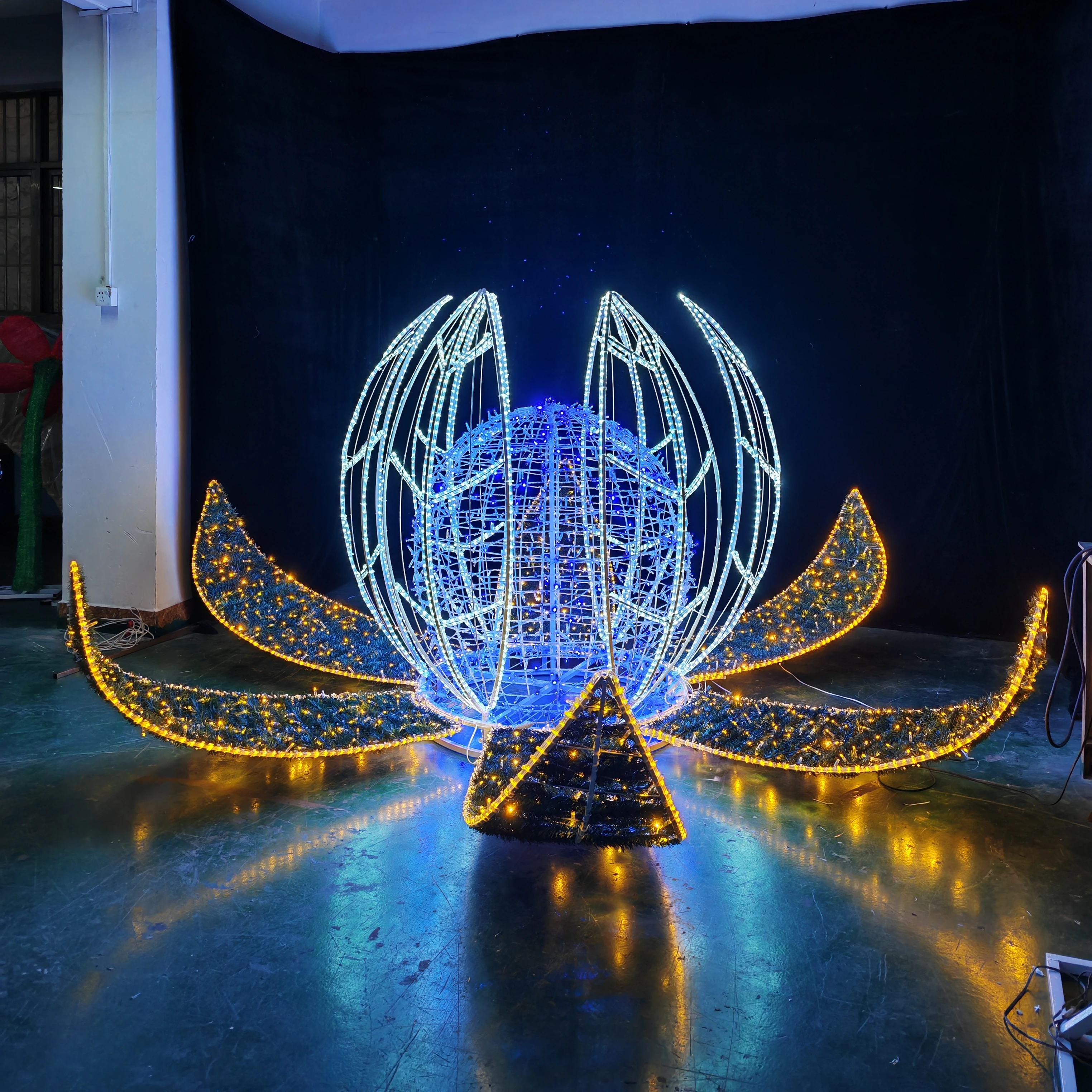 Giant Floral Pattern Light Flexible Christmas Commercial Decoration Handmade Flowers