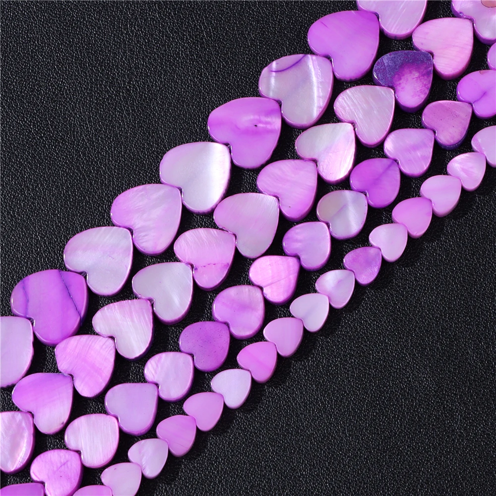 Natural Shell Heart Beads 6 8 10 12mm Multicolor Mother Of Pearl Heart Loose Beads for Jewelry Making DIY Bracelet Necklace