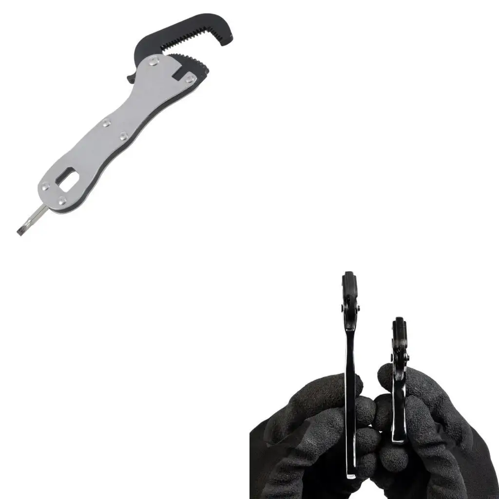 

P82E Mini Stubborn Pipe Vise Wrench Portable Multifunctional Wrench Adjusting 2 In 1 Wrench Tool For Tight Space
