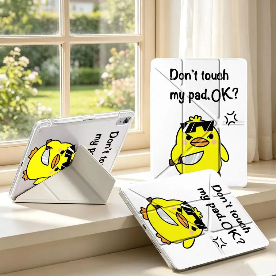 Etui na tablet z uchwytem na rysik do iPad 10. generacji 9. Air 8 M2 M3 3 11. Mini 7 6 5 Pro 13 2025 2026 12. z motywem uroczej kaczki — zdjęcie produktu 3