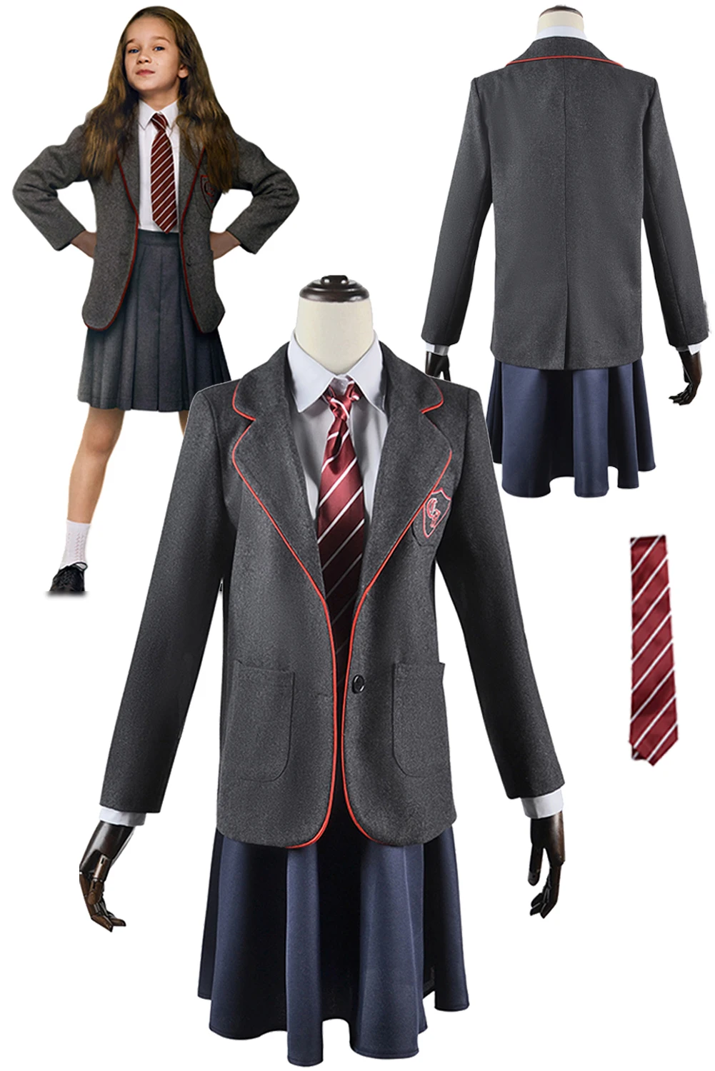 Matilda Cosplay Women Disguise Adult Kids Girls School Uniform Roald Dahl's Matilda The Musical Costume Fantasia Outfits