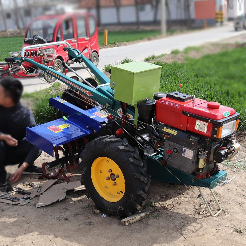 18HP Disc Harrow Hand Plow Diesel Engine Mini Electric Tiller Agricultural Power Tiller Walking Tractor Tiller