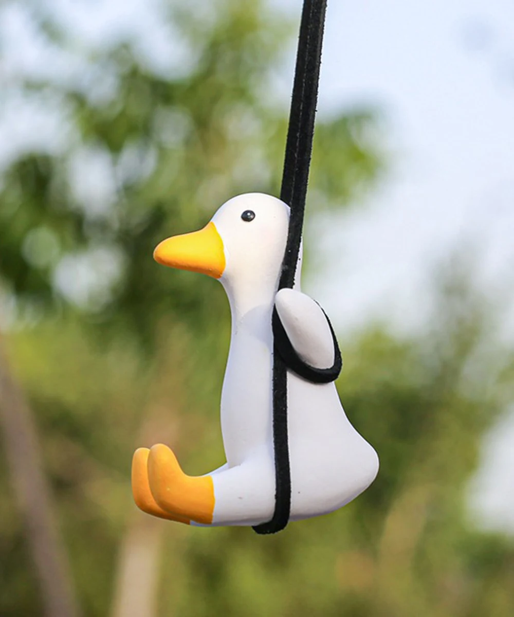 Super Cute Swinging Duck Car Mirror Hanging Ornament Car Interior Accessories (Duck), right