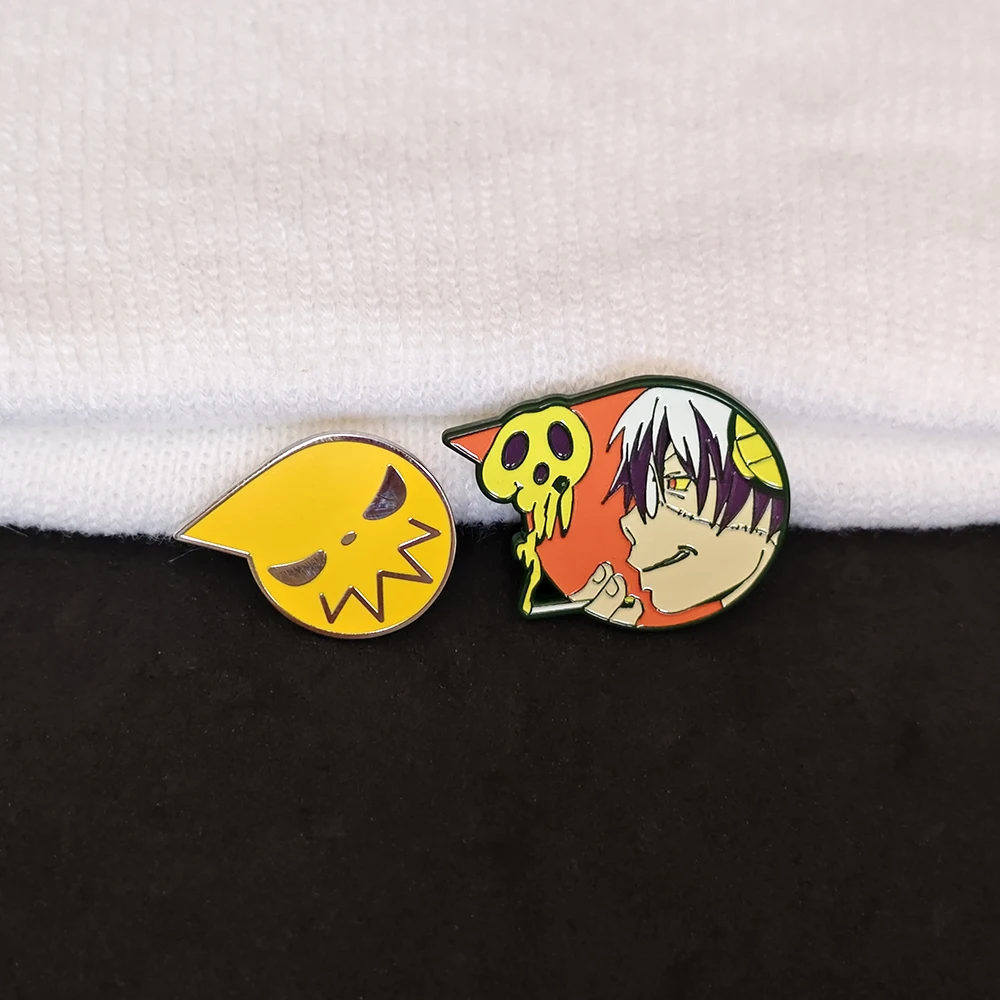 1/2pcs Japanese Cartoon and Anime Enamel Brooches, Terrifying Skull Badges, Clothes, Schoolbags Decoration Badges, Anime Fan
