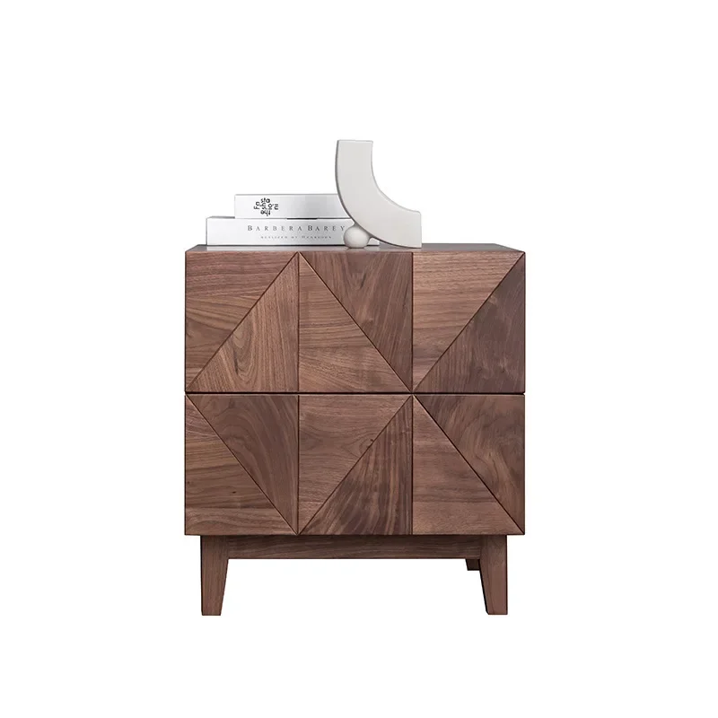 

North American black walnut bedside table, modern simple Nordic bedroom storage side cabinet