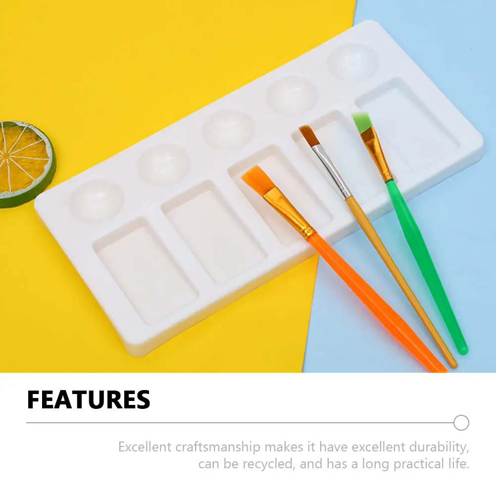 

3 Pcs Plastic Palette Tray Painting Plate Rectangle Pp Mixing Trays Rectangular Dish Colour