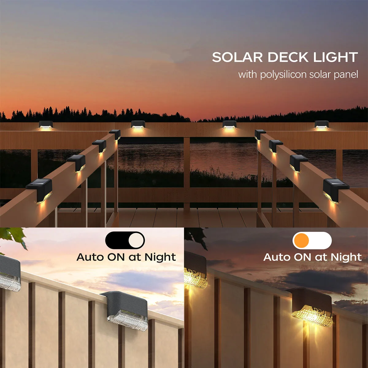 4/12 Pack Deck Lights Solar Powered, Solar Step Lights Outdoor Waterproof Led, Step Lights Solar Powered Used For Deck Stairs