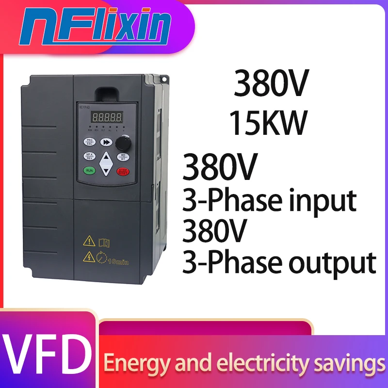 

VFD Variable Frequency Converter Inverter 3-Phase Input 380V 15KW/18.5KW/22KW/30KW AC Drive for Fan/Pump Speed Controller