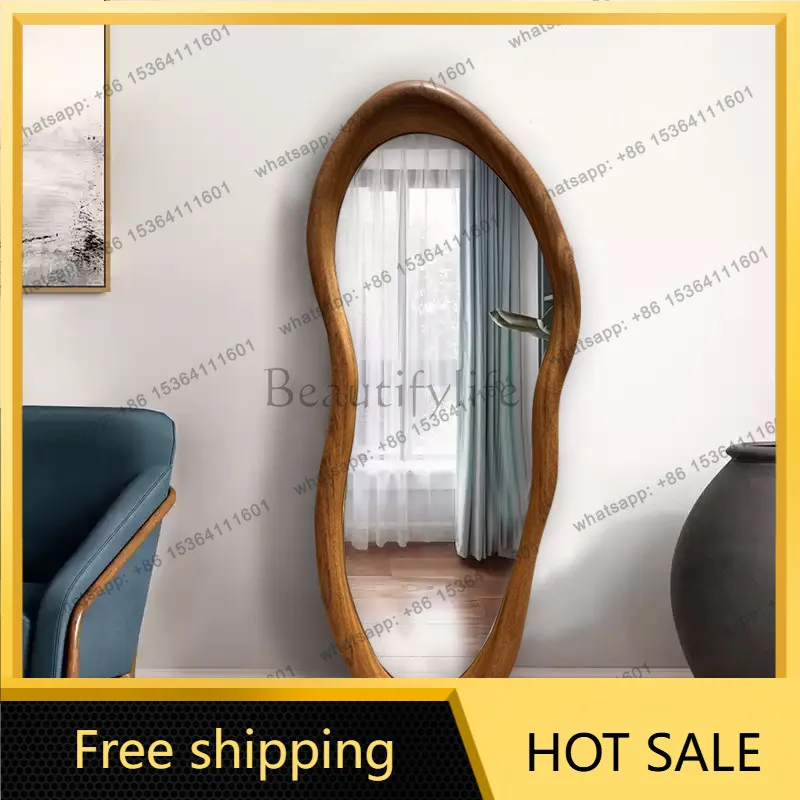 LS French retro full-body mirror special-shaped wall-mounted home living room irregular medieval floor decorative mirror