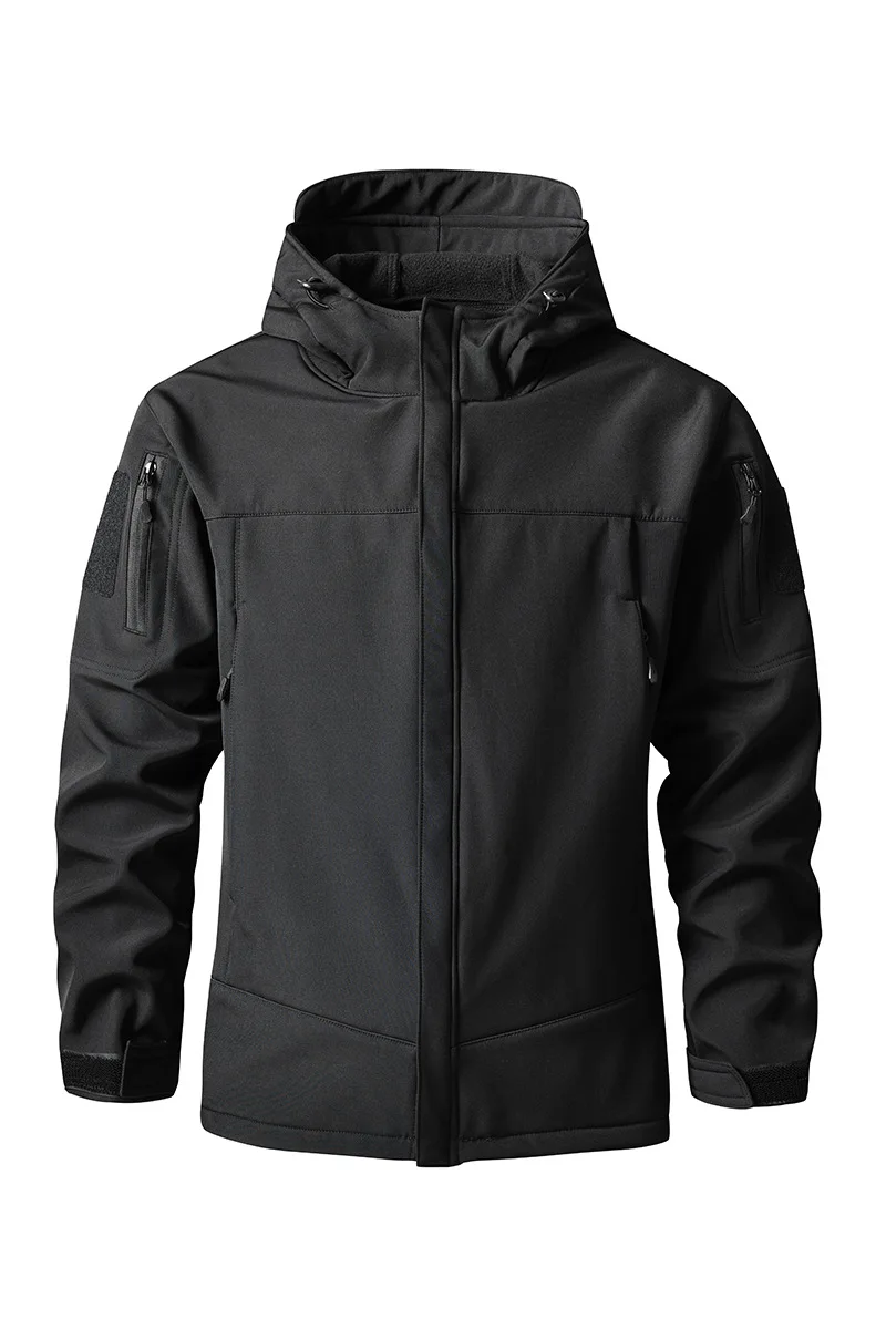 Winter Shark Skin Tactical Soft Shell Jacket Pants Set Wear Resistant Cut Proof Waterproof Fleece Multi Pocket Cargo Suit