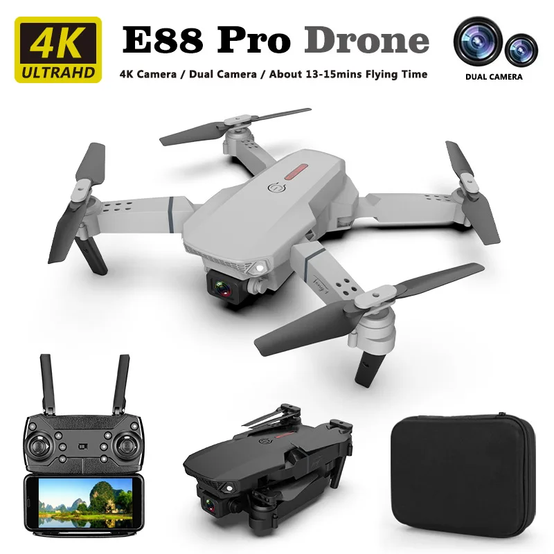 E88 Folding Drone Aerial Photography HD 4K Dual Camera Quadcopter E58 Remote Control Aircraft Toy Drone Beginner Friendly