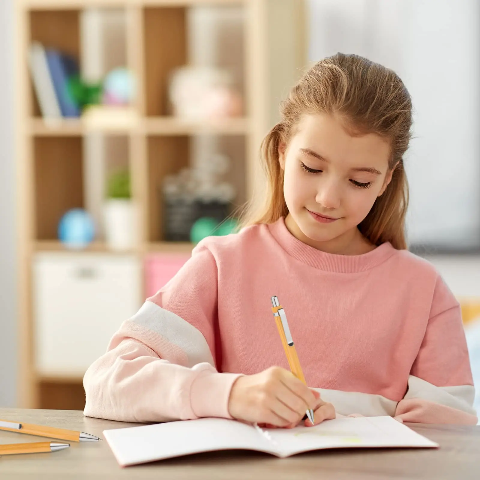 Stylos à bille en bambou, fournitures de bureau et scolaires, fournitures d'écriture, cadeaux, grossistes, 80 pièces