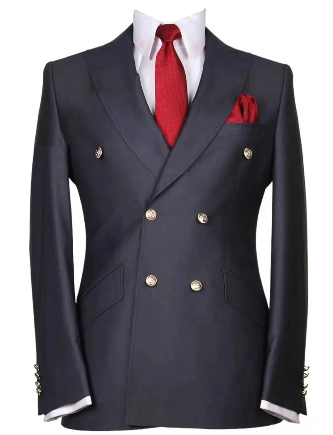 

Новый деловой Повседневный темно-синий двубортный мужской пиджак модный офисный однотонный Блейзер Пальто приталенные блейзеры Топы