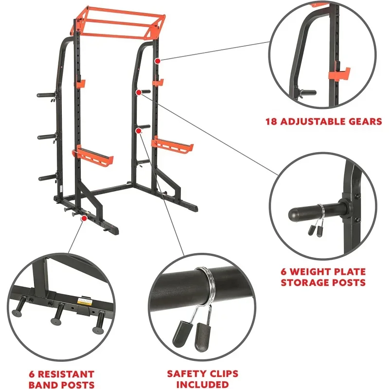 Power Zone Half Rack Power Cage mit Lat Pull Down Aufsatz