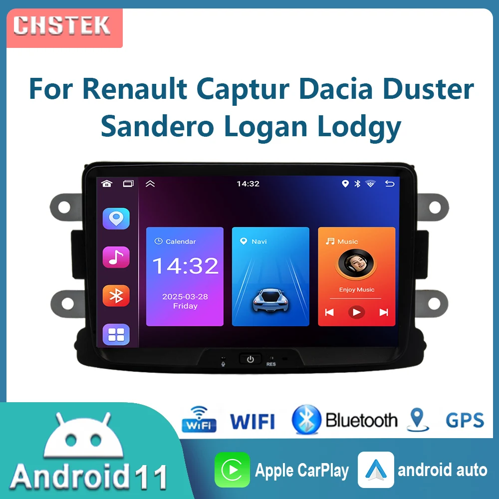 

CHSTEK Car Radio Navigation Player for Renault Captur Dacia Duster Sandero Logan Lodgy Carplay Android 11 Multimedia Audio RDS