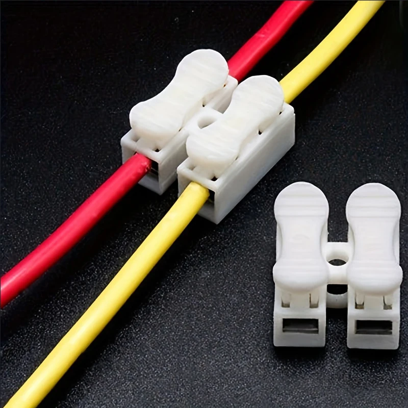 20pcs   2 Pins Electrical Cable Connectors CH2 Quick Splice Lock Wire Terminals Lamp Connection