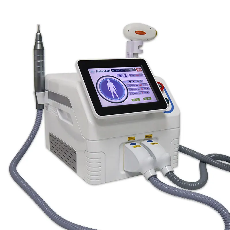 2in1 Yag 피코초 레이저 문신 제거 색소 침착 제거 기미 다이오드 레이저 아이스 제모기 (살롱용)