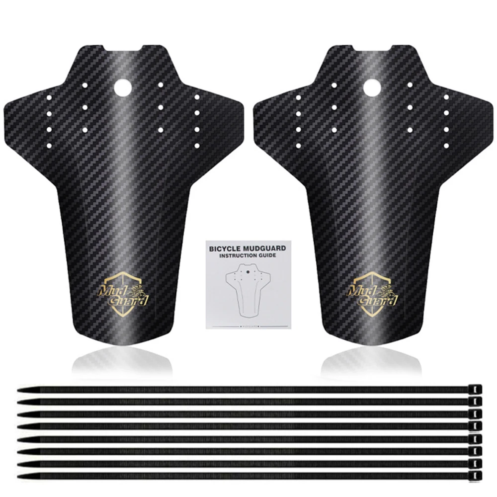 AliExpress Cycling Accessories 2pcs MTB Front/Rear Wheel Carbon Fiber Mud Guards Fenders Bike Fender Mudguard