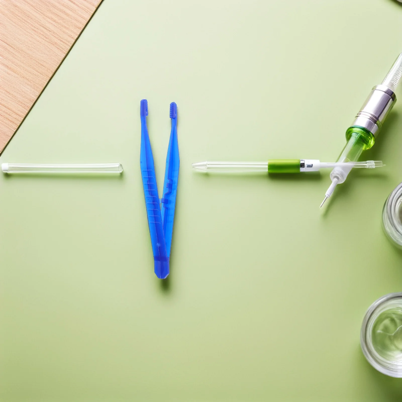 

100 шт. одноразовые пластиковые пинцеты, легкие прецизионные щипцы для научных экспериментов, школьные детские инструменты для рукоделия