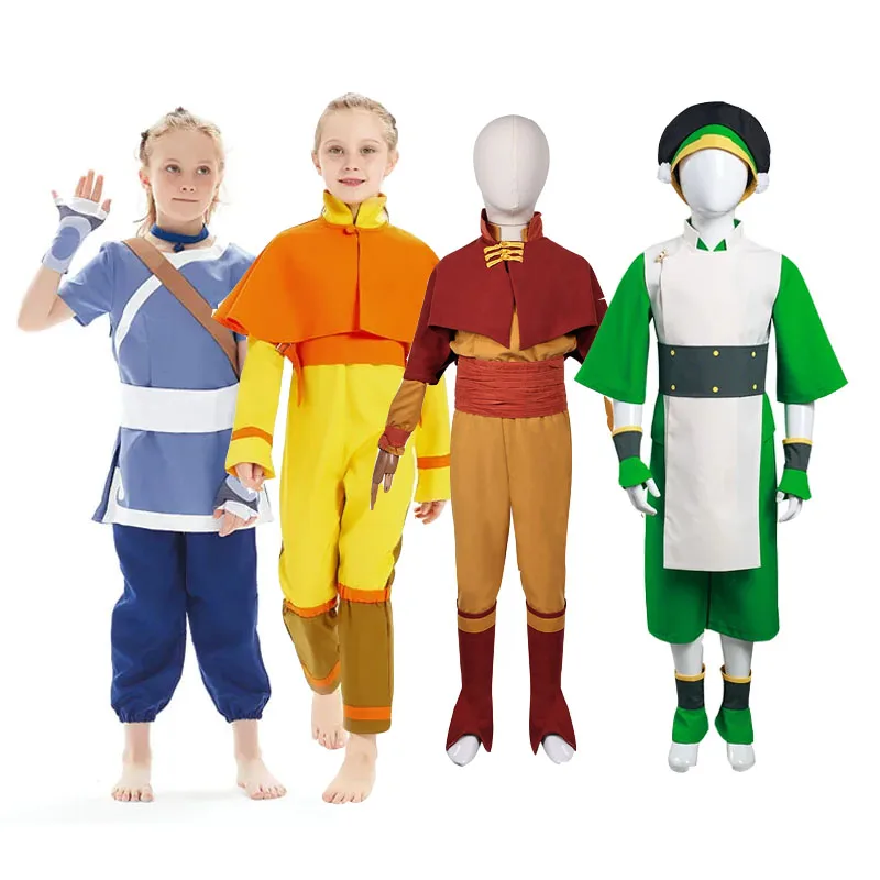 Avatar: Die Last Airbender-fall Avatar Aang Cosplay Kostüm Kinder Kinder Overall Outfits Halloween Karneval Anzug