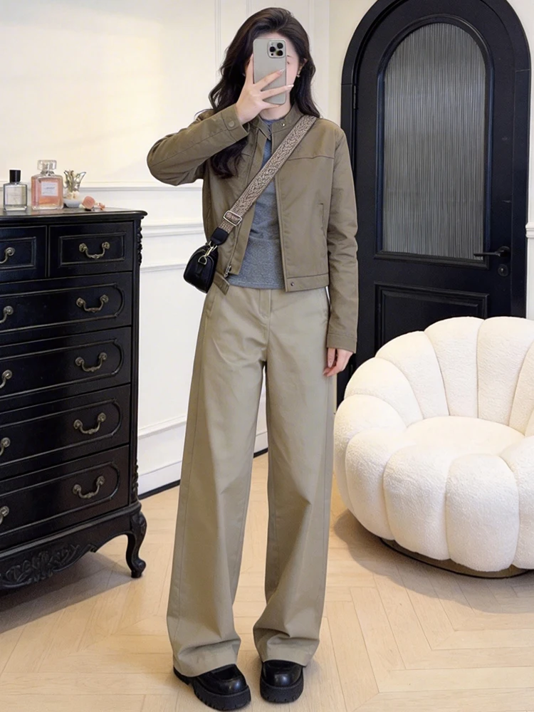 

Ele Age-Defng Women's Jaet 2026 New Lazy Chic Sle Slimming Casual Loose Fit Zipper Closure Color Ladies Coat