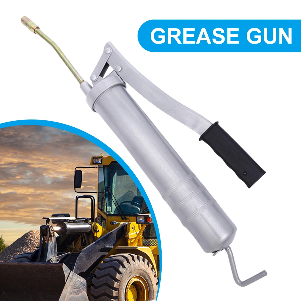 Carbon Steel Manual Grease Gun Machine Grease Filler 500cc Pressure Oiler Rod Lock Handheld High Pressure Oiler Hand Tools