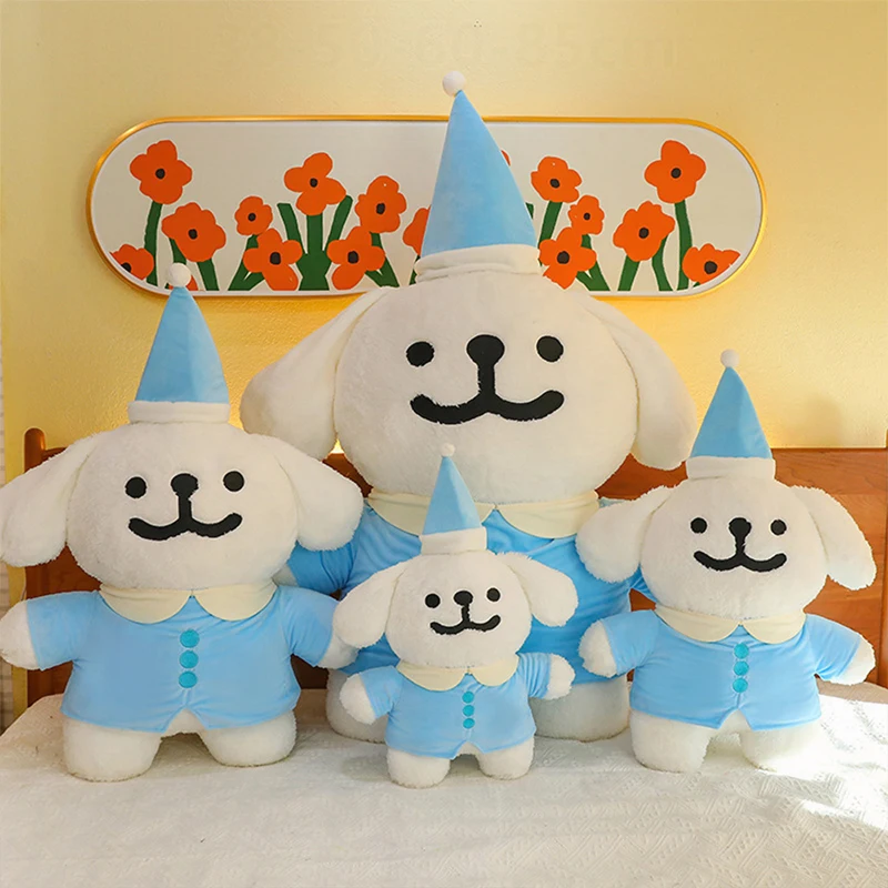 

New 75cm Kawaii Line Dog Plush Toy Line Dog Stuffed Doll Cute Korean in Pajama Hat Perfect Kids Birthday Gift Soft Cuddly