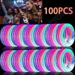 10/20/50/100Pcs LED Light Up Wristbands Neon Glowing Bangle Luminous Wristbands Glow in The Dark Party Supplies for Kids Adults