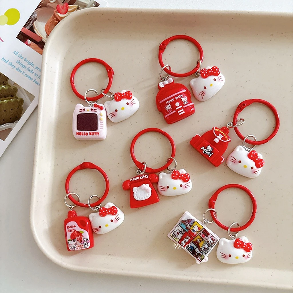 الوردي القط المفاتيح الكرتون قلادة بناتي القلب لطيف القط حقيبة الديكور حقيبة ظهر الطالب اكسسوارات أفضل صديق هدية #4