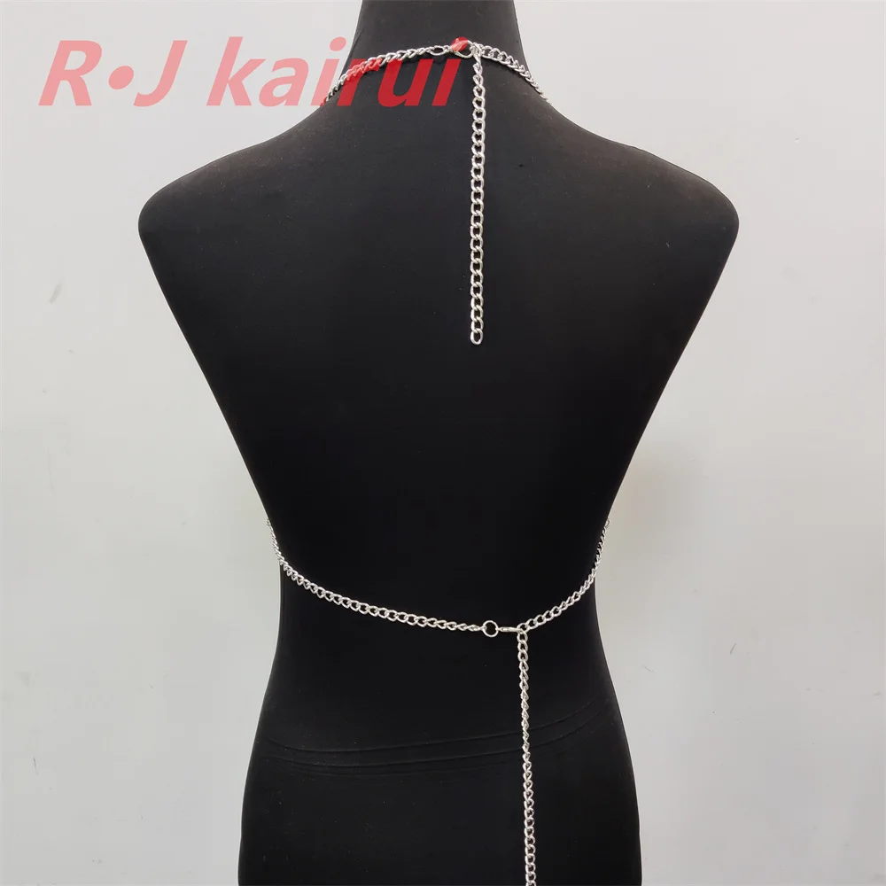 Fashion Handmade Chainmail Necklace Layers Iron Alloy Chains Armor Bra Jewelry Dancing Dress Accessory 2 Colors