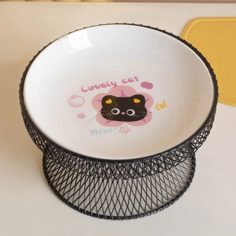 Shallow Wide Plate Non-Slip Elevated Pet Bowl Large Capacity No Spill Dog Water Bowl with Stand Pet Feeder Wet And Dry Food