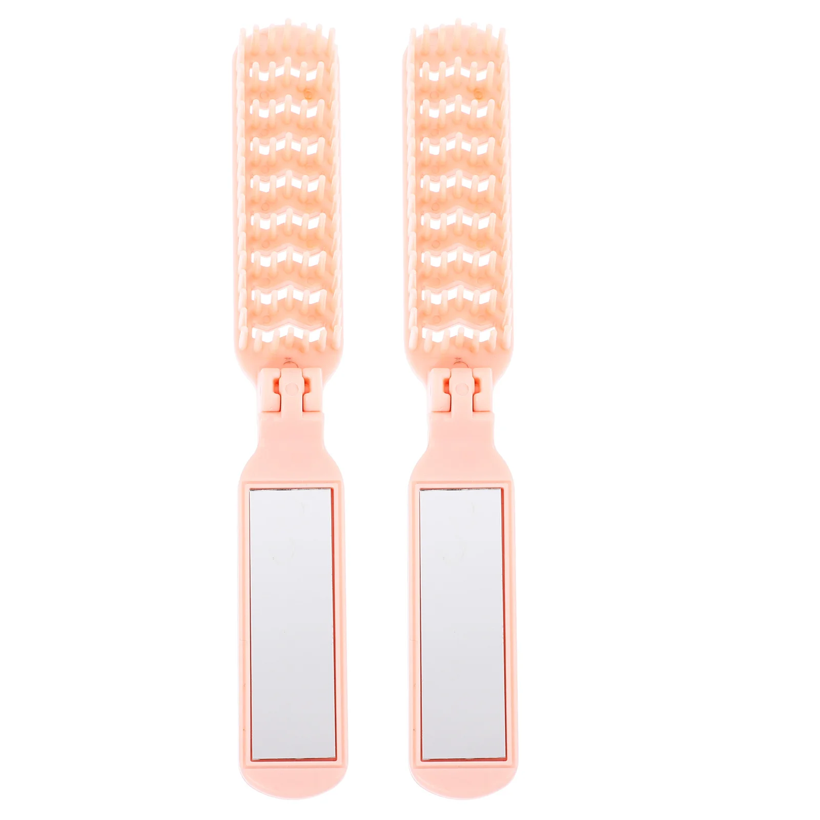 

2Pcs Portable Folding Hair Comb Mirror Brush Compact Small Pocket Travel Hairstyle Tool for All Hair Travel Hairbrush