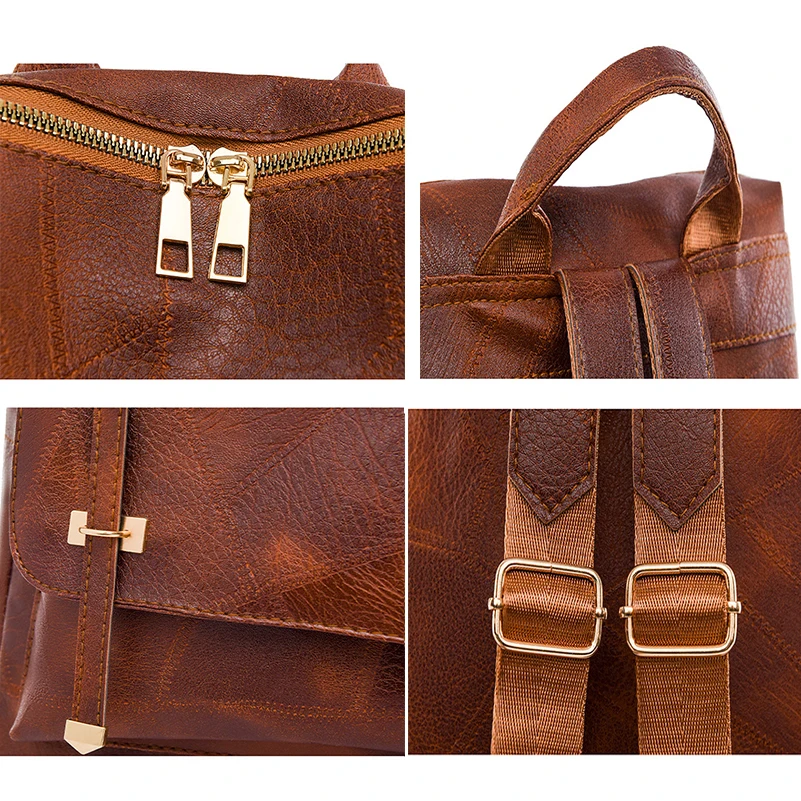 FOXER Merek Fashion Wanita Perjalanan Ransel Kapasitas Besar Tahan Air Tas Bahu Kasual Wanita Multi-Lapisan Tas Multifungsi