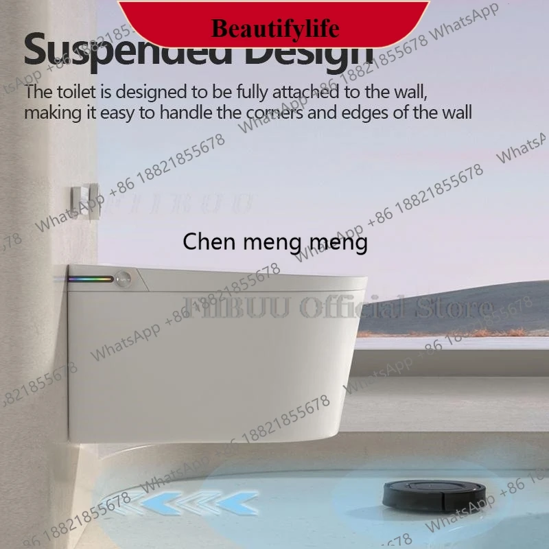 

F185 Wall Mounted Intelligent Toilet Bidet Smart Toilet for Bathroom Tankless Auto Open/Close Heated Seat Electric Elongated Wal