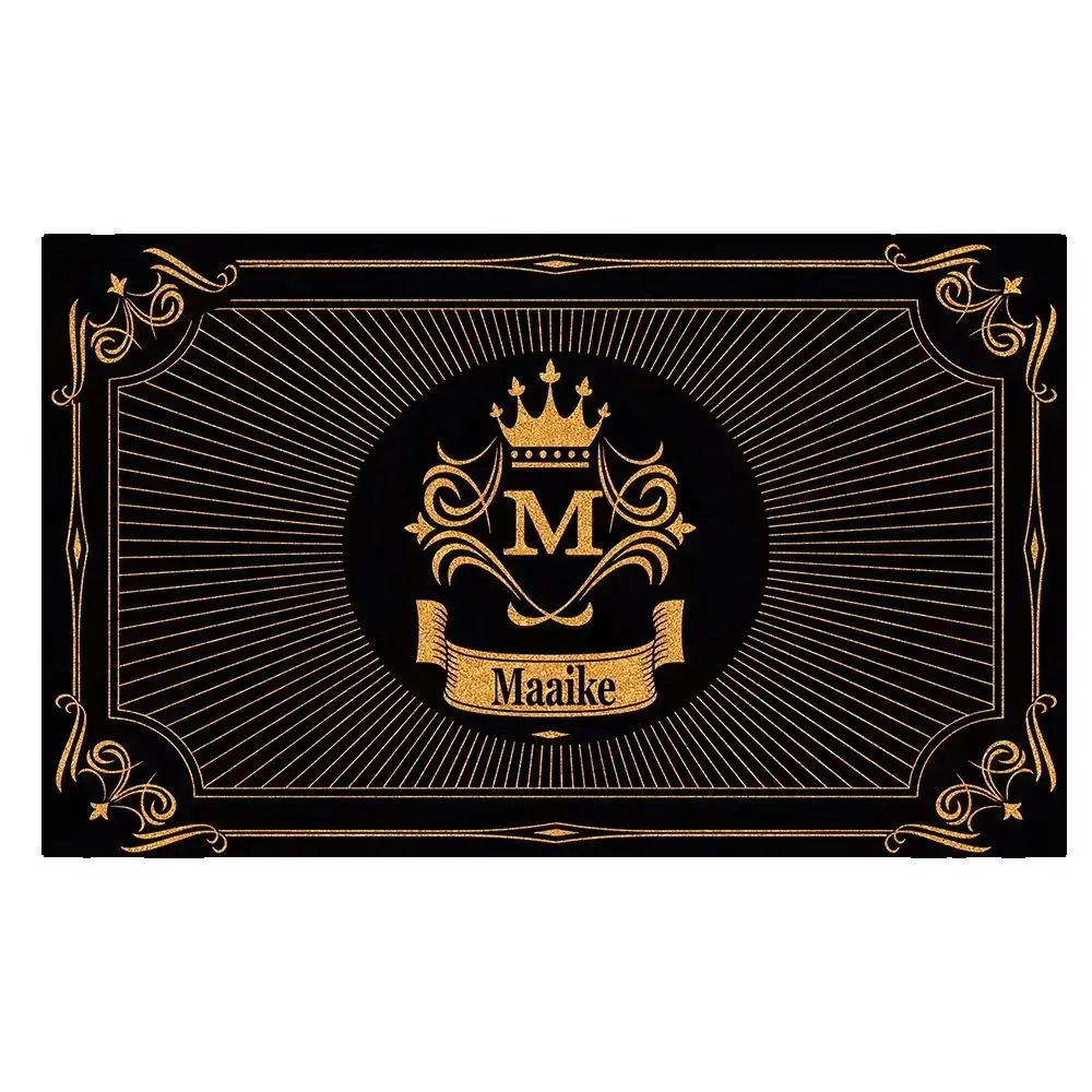 Custom Family Name Personalized Doormat Rubber Wreath Letter Monogram Door Mat Non-Slip Entryway Rug Floor Foot Mats Home Decor