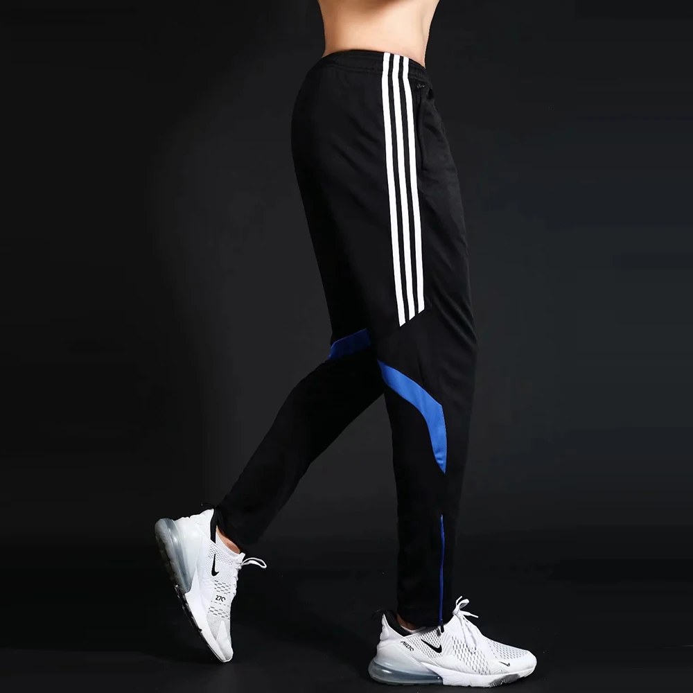 Quick Dry Mens Sports Soccer Football Training Pants With Zipper Pockets Running Jogging Long Pants view 2