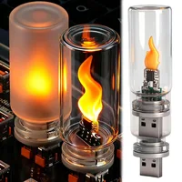 Flickering Flame Light Bulb USB Vintage Fire Effect Lamp Decor Home Atmosphere Warm White LED Candle Bulb Realistic Flashing Art