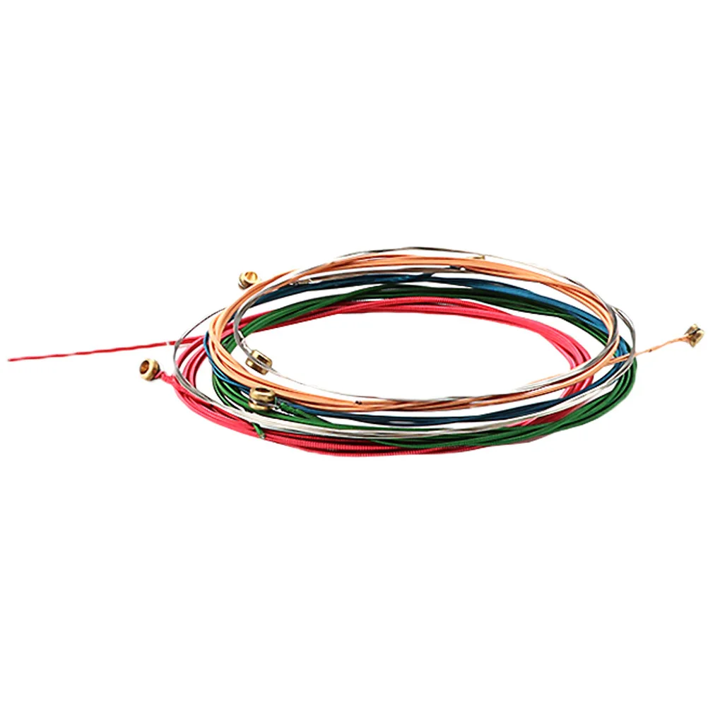 

6Pcs Professional Guitar Strings Replacement Metal Folk Accessories Clear Gentle Timbre Guitar String