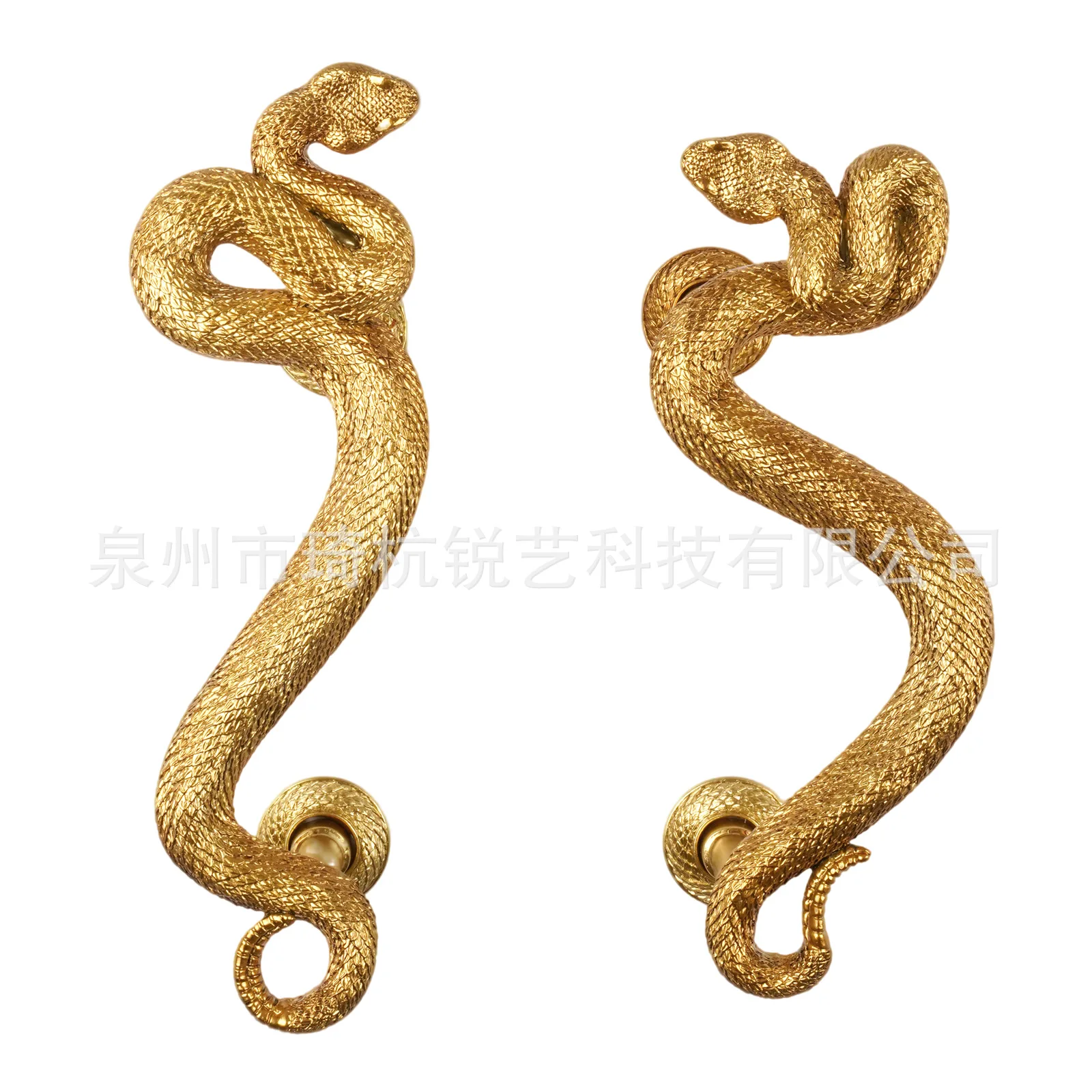 Retro Imitation Copper Serpentine Handle Sculpture Hot-selling Creative Cabinet Handle Resin Animal Modeling Door Decoration