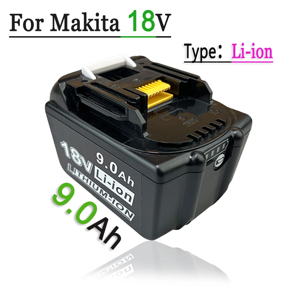 

For Makita 18V 9000mAh 15J Rechargeable Li-ion Battery，Compatible BL1840 BL1850 BL1830 LXT400 Power Tool