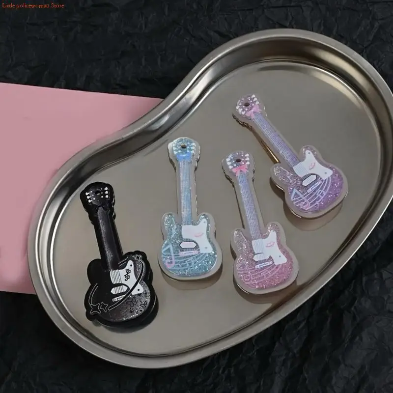 F92D Vibrant Colored Acrylic Guitar Hairpin Fashionable Hair Decoration  Multi Purpose Styling Headdwear For Teens Adults