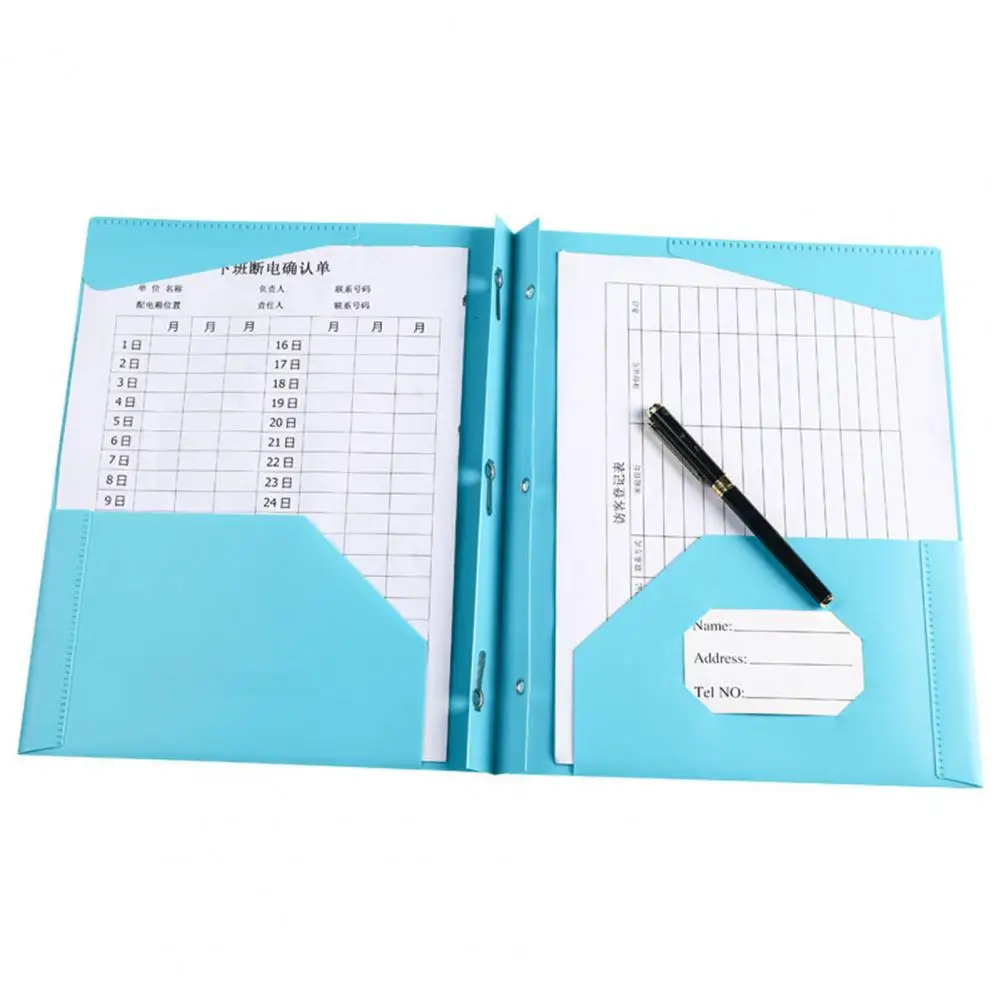 Plastic File Folders File Folder with Dual Pockets Colorful Dual Pocket File Folders for Home Organization Strong Clamp Plastic